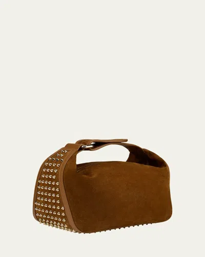 Christian Louboutin Funky Dopp Spike Top-handle Bag In Suede