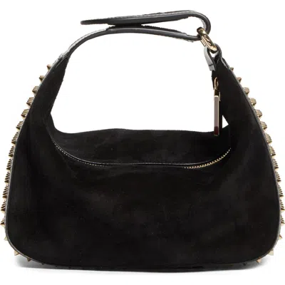 Christian Louboutin Funky Empire Spike Dopp Leather Top Handle Pouch In Black
