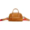 Christian Louboutin Funky Empire Spike Leather Bowling Satchel In Brown