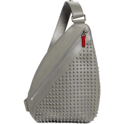 Christian Louboutin Funky Empire Spike Sling Bag In Smoke Grey