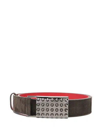 Christian Louboutin Stylish Leather Belt Adjustable Length In Brown