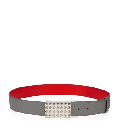 Christian Louboutin Funky Leather Belt In Grey