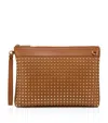 Christian Louboutin Womens Rhea/gold Funky Spike Leather Pouch In Brown