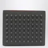 Christian Louboutin Funky Smoky Grey Studded Leather Wallet In Gray