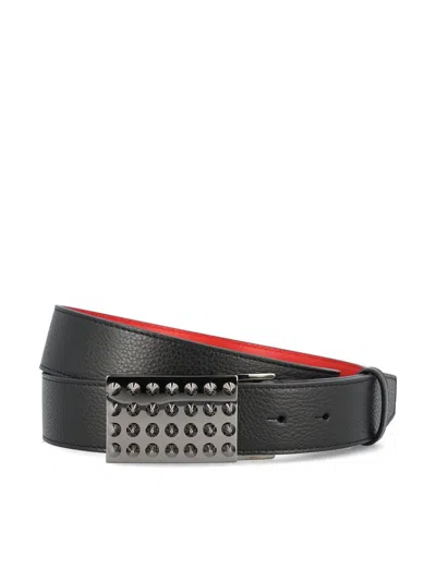 Christian Louboutin Funky Stud Detailed Belt In Black