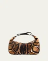 Christian Louboutin Funky Top-handle Bag In Bengali-print Calf Hair In Brown