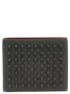 Christian Louboutin Funky Smoky Grey Studded Leather Wallet In Smoke Grey