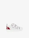 Christian Louboutin Funnyto Contrast-trim Leather Low-top Trainers 4-9 Years Bianco Eur 27 / 9 Uk In White
