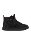Christian Louboutin Funnyto Embellished High-top Sneakers In Black