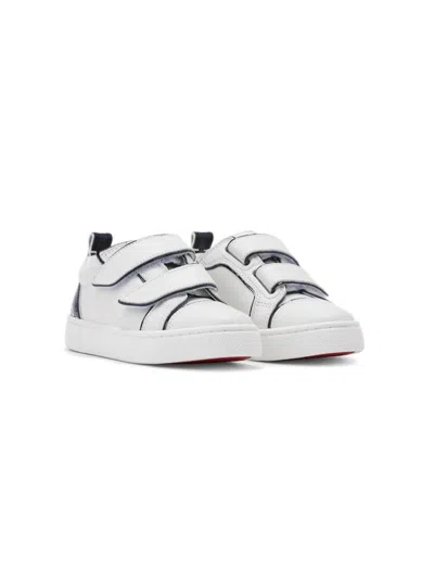 Christian Louboutin Kids' Funnyto Leather Sneakers In White