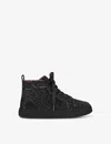 Christian Louboutin Girls Black Kids Funnytopi Leather And Suede Ankle Boots 4-9 Years In Black