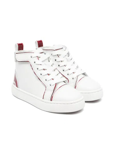 Christian Louboutin Kids' Funnyto Leather Sneakers In White