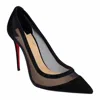 Christian Louboutin Galativi 85 Suede And Mesh Pumps In Black