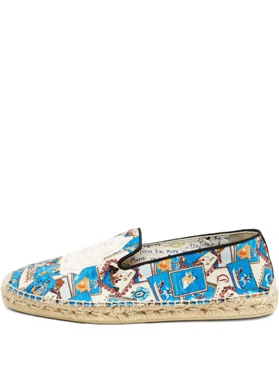 Pre-owned Christian Louboutin Galia Flat Espadrilles In Blue