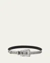Christian Louboutin Giddy Belt In Embossed Leather In Anthracite