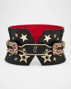 Christian Louboutin Giddy Corset Leather Belt In Black