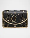Christian Louboutin Giddy Loubi54 Small Embossed Crossbody Bag In Black