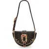 Christian Louboutin Giddy Saddle Croc Embossed Leather Crossbody Bag In Black
