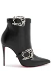 Christian Louboutin Giddylina Logo Buckle Pointed Toe Bootie