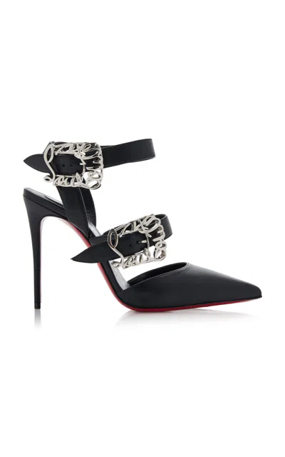 CHRISTIAN LOUBOUTIN GIDDYLINA 100MM BUCKLE-DETAILED LEATHER PUMPS
