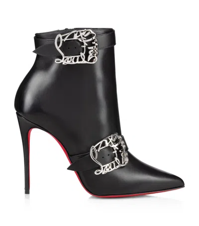Christian Louboutin Giddylina Leather Ankle Boots 100 In Black