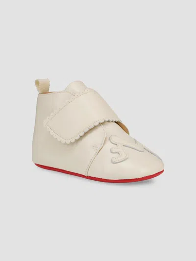 Christian Louboutin Girl's Baby's Easy Love Leather Loafers In Neutral