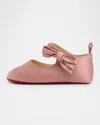 Christian Louboutin Kids' Girl's Lou Babe Crepe Satin Ballerina Flats, Baby In Pink