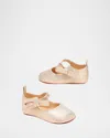 Christian Louboutin Girl's Lou Babe Shimmer Bow Ballerina Shoes, Baby In Pink