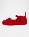 Christian Louboutin Girl's Love Chick Suede Ballerina Flats, Baby In Red
