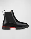 Christian Louboutin Marchacroche Leather Ankle Boots In Black
