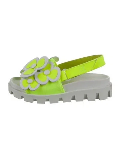 Pre-owned Christian Louboutin Kids' Girls' Flower Sandals In Yellow