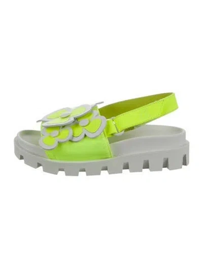 Pre-owned Christian Louboutin Kids' Girls' Flower Sandals In Yellow