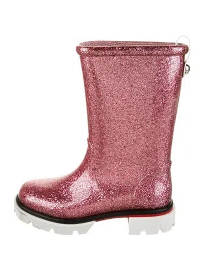 Pre-owned Christian Louboutin Babies' Girls' Glitter Rain Boots