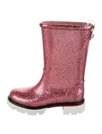 Pre-owned Christian Louboutin Babies' Girls' Glitter Rain Boots