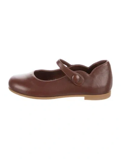Pre-owned Christian Louboutin Babies' Girls' Leather Ballet Flats In Brown