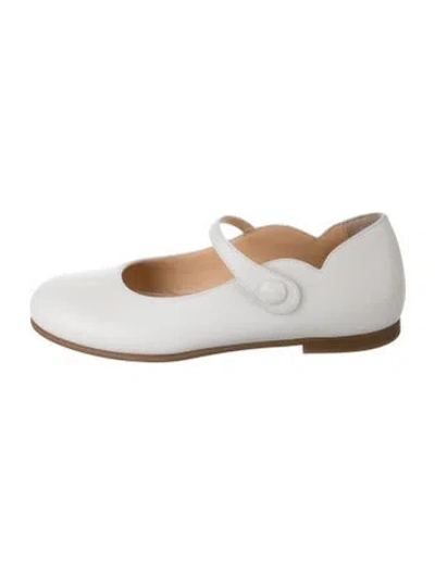 Pre-owned Christian Louboutin Kids' Girls' Leather Ballet Flats W/ Tags In White