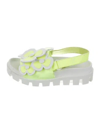Pre-owned Christian Louboutin Kids' Girls Leather Sandal In Green