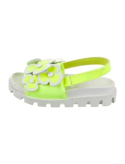 Pre-owned Christian Louboutin Kids' Girls' Leather Sandals In Green