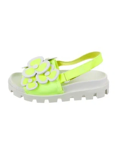 Pre-owned Christian Louboutin Kids' Girls' Leather Sandals In Green