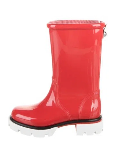Pre-owned Christian Louboutin Kids' Girls' Rubber Rain Boot In Red