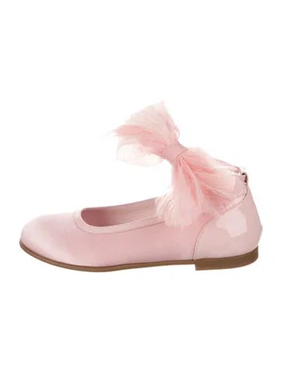 Pre-owned Christian Louboutin Kids' Girls' Satin Ballet Flats W/ Tags In Pink