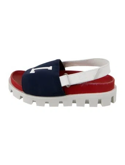 Pre-owned Christian Louboutin Kids' Girls' Strap Sandals In Blue
