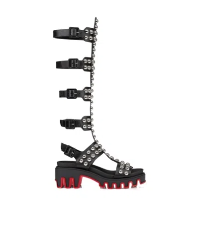Christian Louboutin Gladiadune Heeled Gladiator Sandals In Black