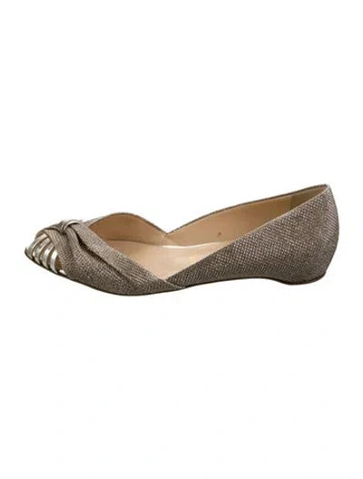 Pre-owned Christian Louboutin Glitter Glitter Accents Ballet Flats