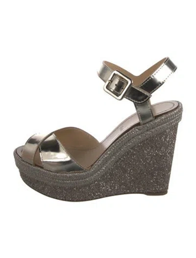 Pre-owned Christian Louboutin Glitter Glitter Accents Espadrilles