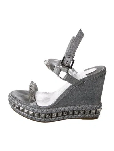 Pre-owned Christian Louboutin Glitter Glitter Accents Espadrilles