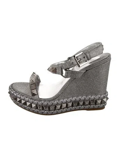 Pre-owned Christian Louboutin Glitter Patterned Espadrilles