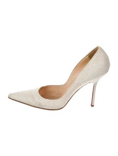Pre-owned Christian Louboutin Glitter Pumps In White