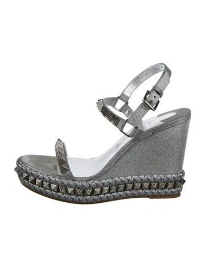 Pre-owned Christian Louboutin Glitter Studded Accents Espadrilles