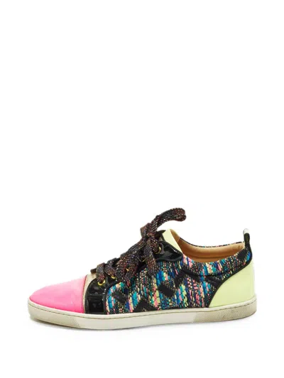 Pre-owned Christian Louboutin Gondoliere Lace-up Sneakers In Black